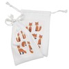 Ambesonne Fox Fabric Pouch Set of 2, Cartoon Foxes in