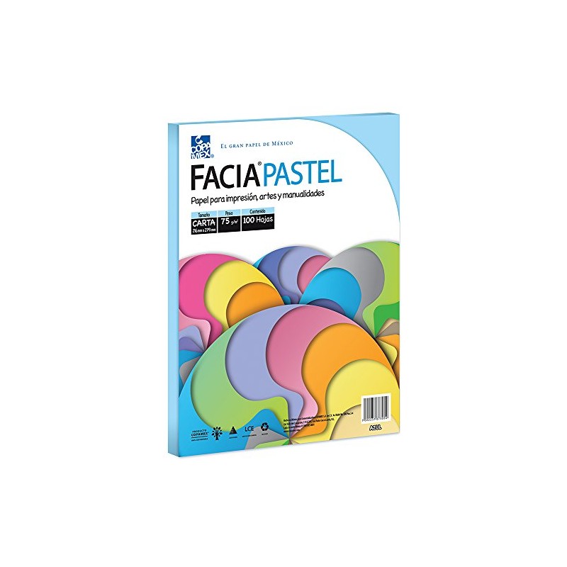 Pastel- Papel bond 37k cta azul c/100h pastel