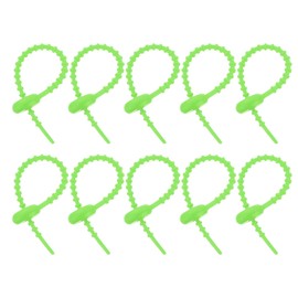 uxcell 20Pcs 4" Silicone Cable Ties, Reusable Zip Ties Strips Twist Tie, Cable Cord Wraps Management Organizer for Home Office Kitchen Food Bag, Green
