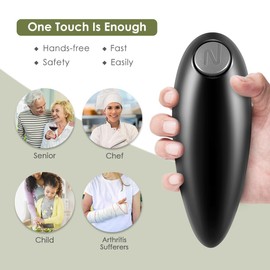 Electric Can Opener, One Touch Auto Can Opener for Almost All Can Sizes, Cordless Powerful Battery Operated Can Opener for Seniors with Arthritis, Smooth Edge, Hands-Free, Food Safe