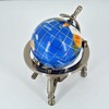 Unique Art Since 1996 6" Tall TURUOISE Gemstone Globe w/Tripod