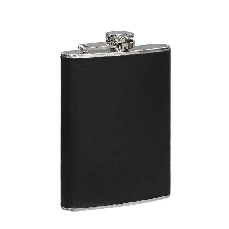 Premier Housewares Hip Flask Set - 8 oz - Black