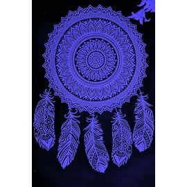 AVA Collections Large Wall Hanging Tapestries Cotton Boho Trippy Twin Tapestries Mandala Elephant Wall Art Hippie Bohemian Tapestry 85x54 inches (Dream Catcher-Purple)