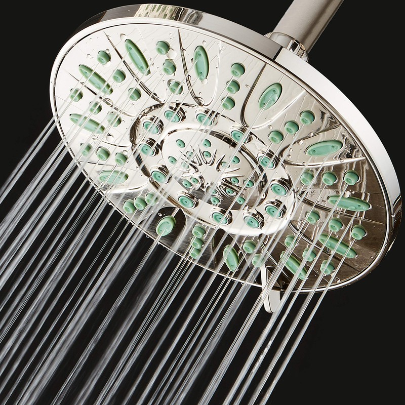 AquaDance 7-inch 6-Setting Rainfall Showerhead with Anti-Microbial Microban Protection from