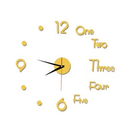 astylishome Wall Clocks for Living Room Large DIY Frameless Stick on Walls Clocks Modern 50 x 50 CM Decoration Stickers for Indoor Home Bedroom Kitchen Office 2102