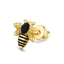 ZOCOYUU Bumble Bee Stud Earrings for Women, Bee Jewellery Gifts for Girls (Gold)