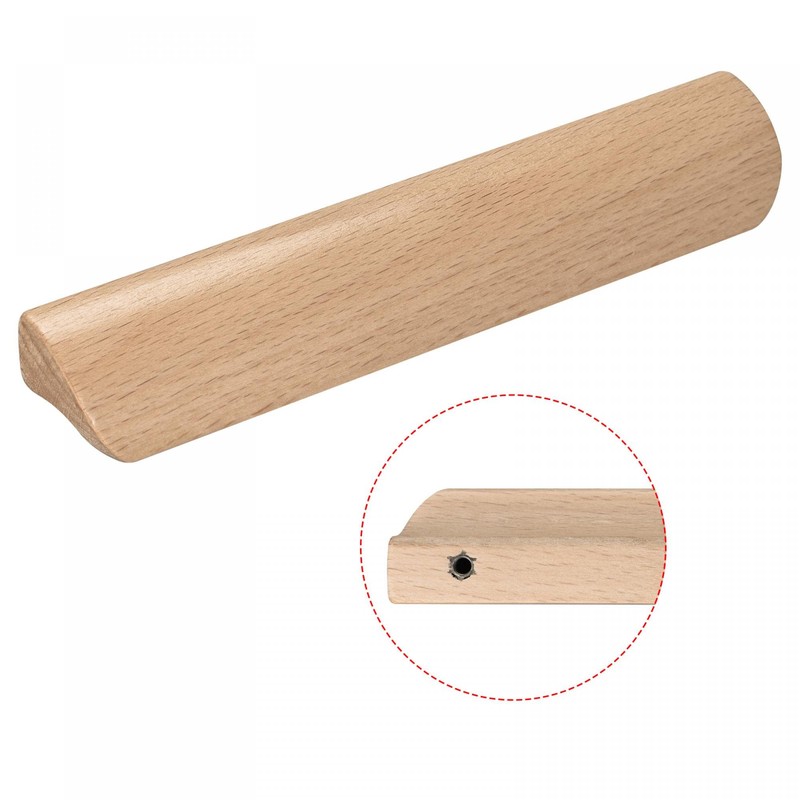 sourcing map Wood Pull Handles, 7.1" 6Pcs Wooden Drawer Unfinished