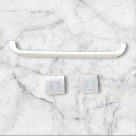 Non-perforated bathroom multipurpose towel rack White 5ea