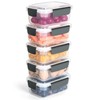 YORY 3 cup Plastic Food Storage Containers with Lids Nestable