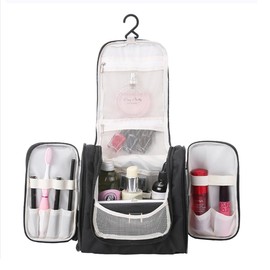 Deluxe Travel Bag Cosmetic Make up Toiletry Case Black Wash Bag Organiser Pouch UK