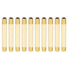 PATIKIL 1/8" x 1/8" NPT Male Brass Pipe Fitting Long Nipple, 5Pcs 3-1/2" Long Straight Pipe Fitting Connector Extender for Fuel, Air, Water, Oil, Gas System Connection, 1200PSI