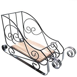 Decorative Metal Sledge in Vintage Look L 36 cm – Decorative Sledge – Wooden Sledge – Metal Sledge Size L 36 cm