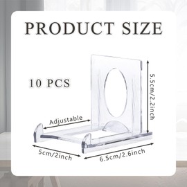 SYEYCW 10 Pcs Acrylic Display Stand, Clear Adjustable Clear Acrylic Plastic Display Stands, Multifunctional Card Display Stand, for Photos, Place Cards, Phones, Game Cards, Books