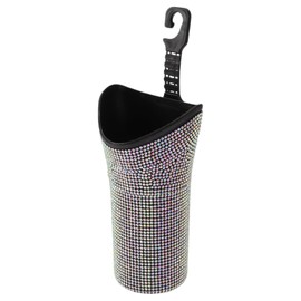 TUCKBOLD Auto Car Trash Can Durable Seat Back Trash Bin Multicolor 1 Pc 3.9" Width 7.5" Height Plastic Rhinestone