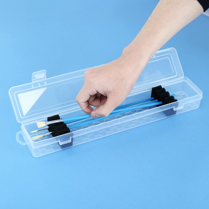 RISLISO Watercolor Paint Brush Holder Organizer Case，Portable Travel Acrylic Clear