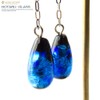 GOLD STONE Dangling Firefly Glass Earrings, Teardrops, For Both Ears,