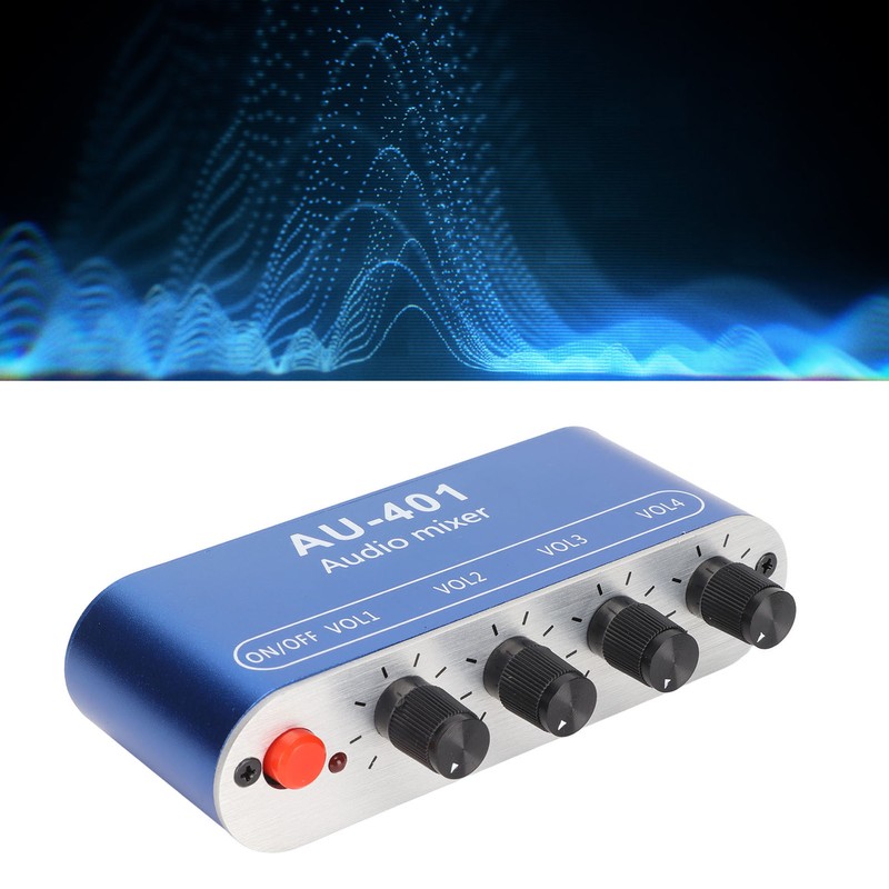 Mini Stereo Mixer 4 in 1 Out Volume Adjustment 3.5mm