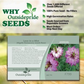 Outsidepride 1000 Seeds Annual Nigella Rose Love-in-a-Mist Flower Seeds for Planting