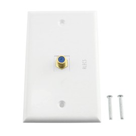 RLECS Coax Wall Plate F Type Port TV Television Plug Socket Outlet Gold-Plated Coaxial Wall Panel Plate