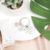 OBEISN Elegant Stainless Steel Keyring with Heart and Flower Pendant,
