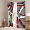 Abstract Geometric Circle Curtain for Girls Women Bedroom,Modern Retro Grommet