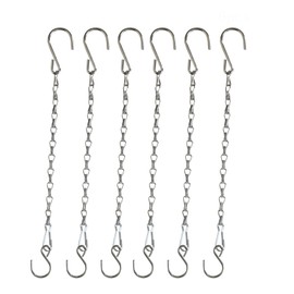 Sersberg Chain for Hanging Plants,11 Inch Silver Hanging Chain, Small Hanging Basket Chain Kits with Hooks for Bird Feeder Plant Extender Porch Wind Chime (Silver, 11 Inch-6PCS)