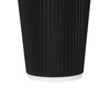 Karat 16oz Ripple Paper Hot Cups - Black (90mm) -