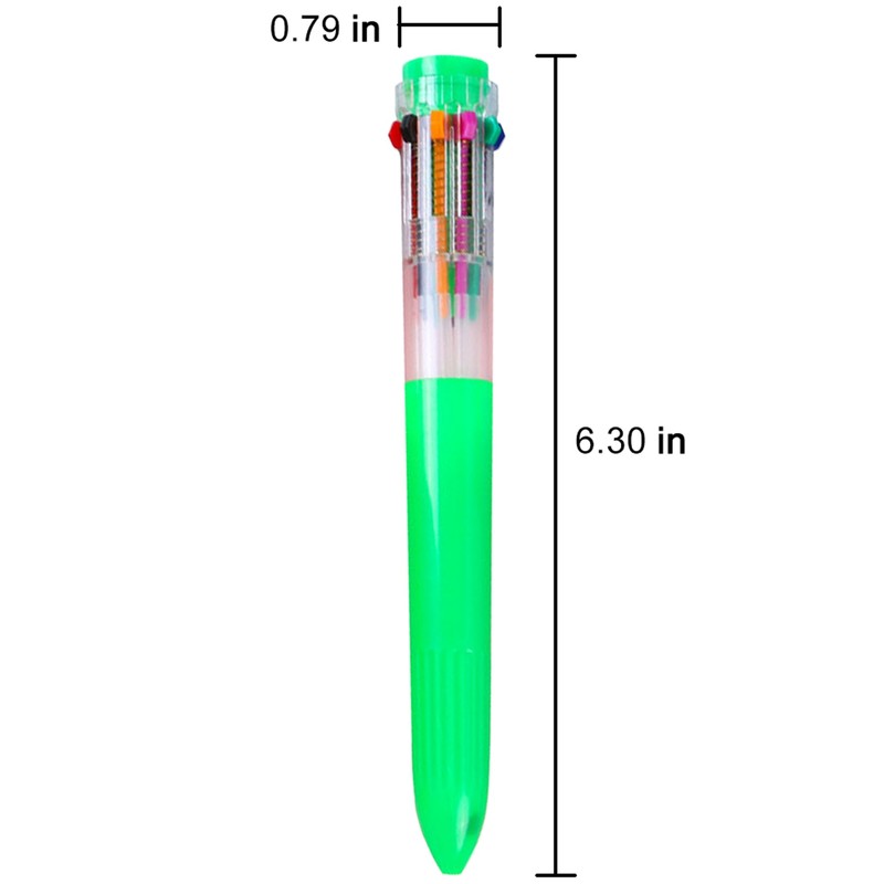 HeTaoCat Multicolor Pens 3 Pack 0.5mm 10-in-1 Retractable Ballpoint Pens