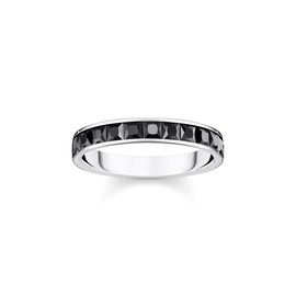 THOMAS SABO TR2358-643-11 Women's Ring Black Stones Pavé Silver 925 Sterling Silver Blackened, Sterling Silver, Cubic Zirconia