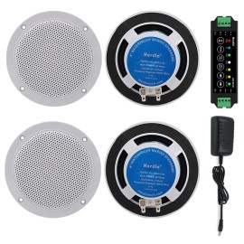 Herdio 4x Herdio 320W 4" Boat Marine Stereo Kitchen Bluetooth Wall Ceiling Speakers Kit