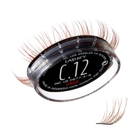 Lashify Curl 12mm Gossamer Eyelash Extensions Refill, Ginger Color, DIY False Lashes for a Natural Look