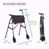 Stander EZ Fold-N-Go Walker, Lightweight Folding Rolling Walker for Adults,