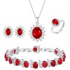 Ever Faith Oval Cubic Zirconia Wedding Jewelry Set, Birthstone Pendant