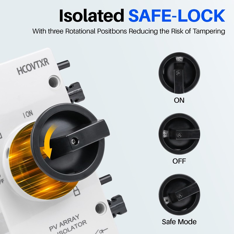 HCOVTXR Solar Disconnect Switch 32Amp 1000VDC,4 Pole Solar Isolator Switch