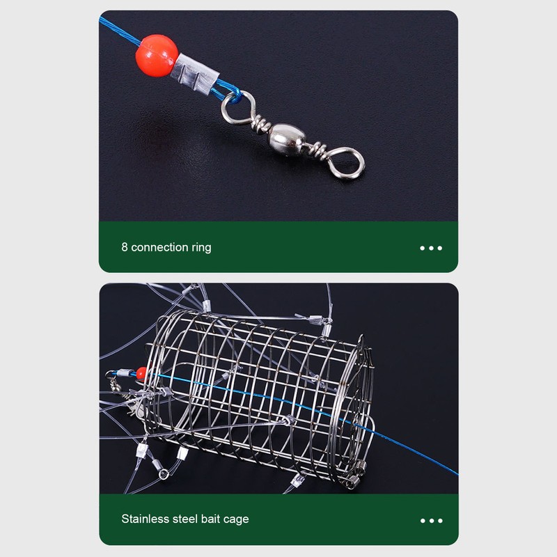 Crab Snares with 8 Loops Reusable Cylindrical Stainless Steel Wire