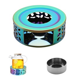 ARTGHJL Stövchen für Teekanne,Stövchen Teewärmer,Teelicht Warmhalter,Kaffeewärmer aus Edelstahl,Stövchen aus Edelstahl mit Teelichthalter,zum Erhitzen von Tee Milch Kaffee Heißen (Multicolor)