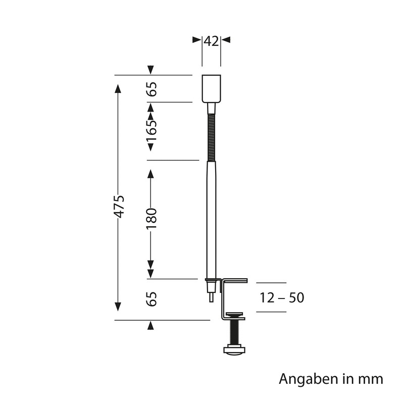 ledscom.de LELE Clamp Light with Gooseneck White + E27 LED