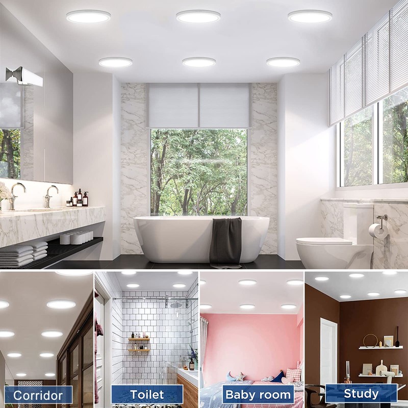 NOVELUX 7 inch Flush Mount LED Ceiling Light Fixture Dimmable,