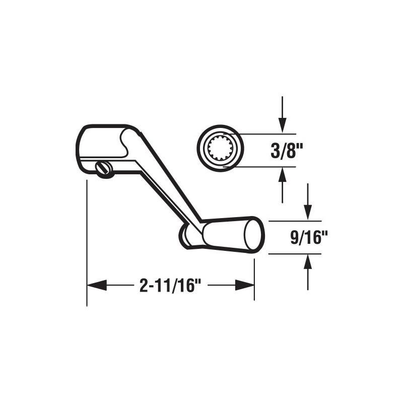 Prime-Line H 3534 Diecast Awning Window Crank Handle for Easy