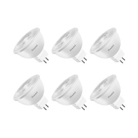 Fionaled MR16 LED Bulbs, 50W Halogen Replacement, 5000K Daylight White, Not Dimmable GU5.3 Bipin Base, 5W 12V Recessed Landscape Lighting Bulbs,6-Pack