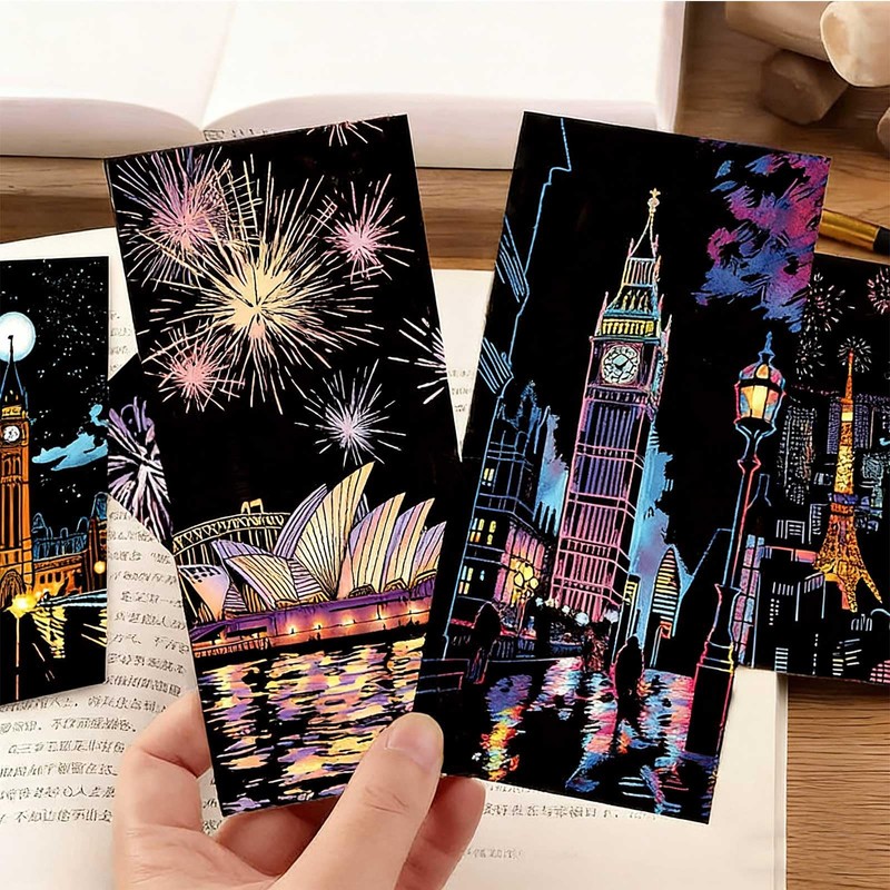 Scratch Art, Set of 24, 6.1 x 2.8 inches (15.5