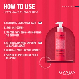 GYADA COSMETICS, Modellierendes Haargel für lockiges Haar, weich, glättend und Anti-Frizz, auf Basis von Lavendel, Aloe Vera und Leinöl, 150 ml