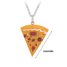 WMUVAZA Seven Stitching Friendship Pizza, Friendship Keyring Pizza Pendant Key Chain Belt Buckle Purse Bag Charm Key Jewellery Ornaments Necklace Friend