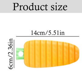 GroveEss Vegetable Scrubber,Cute Carrot Shape Scrubbing Brush with Hanging Hole,Flexible Food Scrubber Brush for Potatoes Corn Carrots Fruit Vegetable Cleaning Home Kitchen Tool