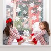 Whaline 32Pcs White Snowflake Thick Gel Clings Christmas Winter Window