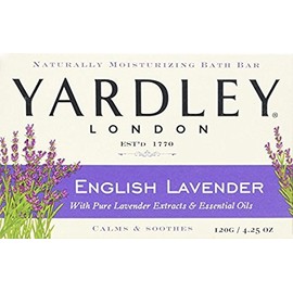 Yardley London English Lavender with Essential Oils Soap Bar, 4.25 oz Bar (Pack of 3)