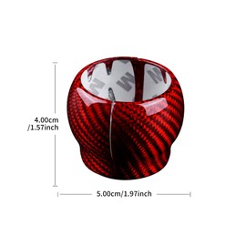 AIRSPEED Hard Carbon Fiber for Subaru BRZ Toyota GR86 2021 2022 2023 Car Gear Shift Knob Cover Gear Shifter Head Interior Trim Accessories, Red