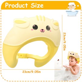 Shower Cap Children, Baby Safe Shampoo Cap, Baby Adjustable Shampoo Protection, Shampoo Protection for Children, Washing Hair without Tears, for 0-9 Years (Yellow)