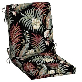 Arden Selections Outdoor Dining Chair Cushion 20 x 20, Rain-Proof, Fade Resistant 20 x 20, Simone Black Tropical