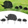 4Pcs Metal Hedgehog Decorative Garden Stakes Cute Animal Hollow Design